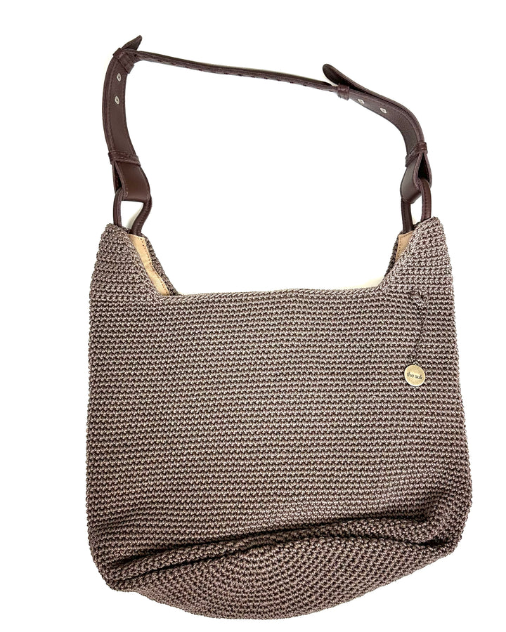 Brown Crochet Slouch Bag