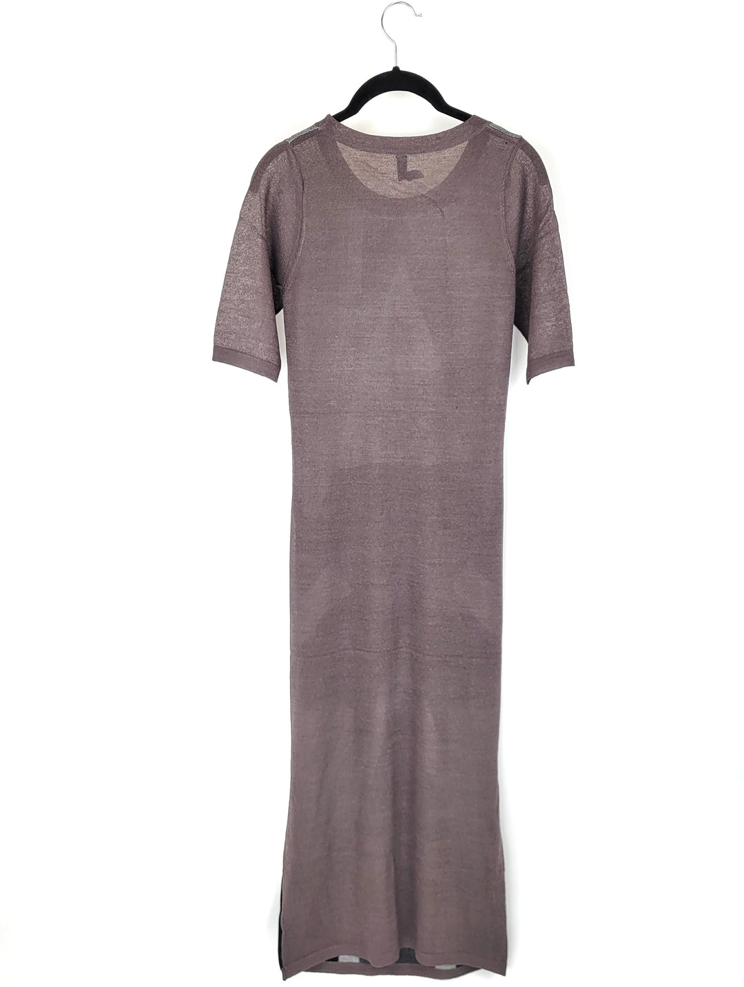 Brown and Gray Long Knit Dress - Extra Small - Large