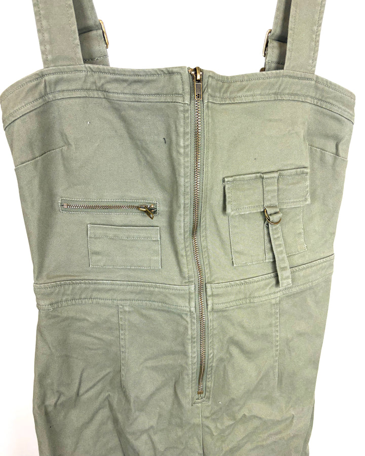 Dusty Green Utility Jumpsuit - Size 2/4