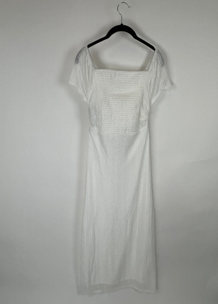 White Textured Dress - Size 6