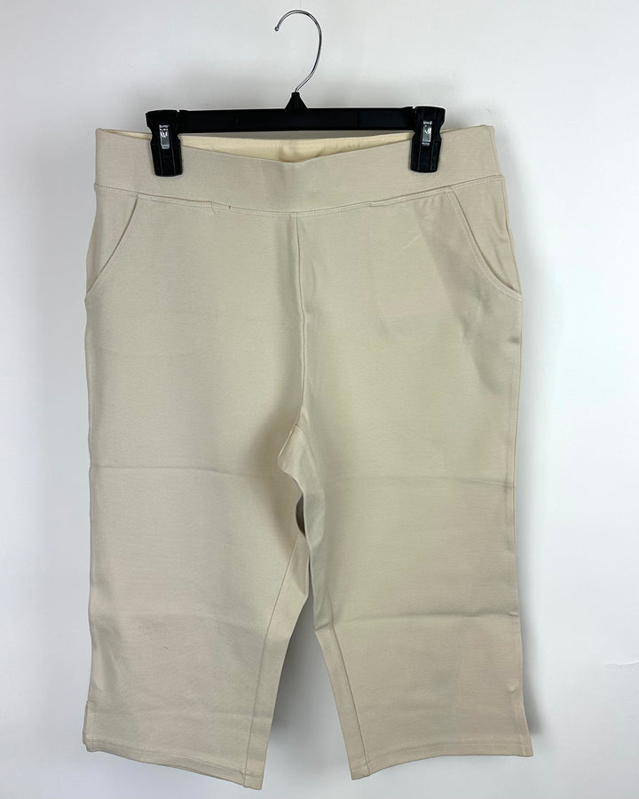 Toffee Beige Stretch Cropped Pants - Size 12