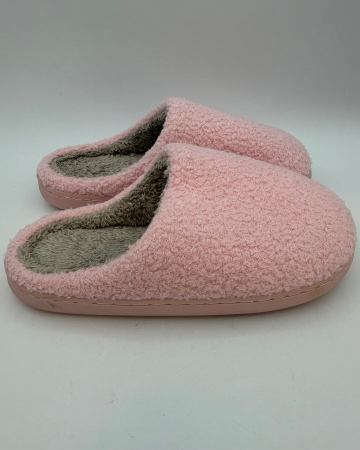 Fuzzy Pink Slippers - Size 7