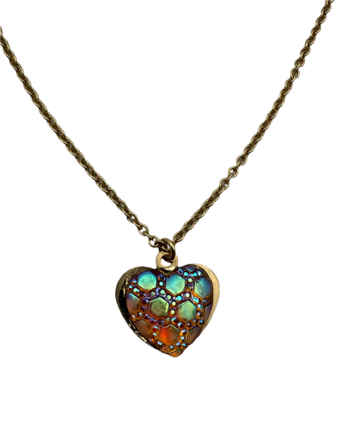 Gold Holographic Heart Necklace