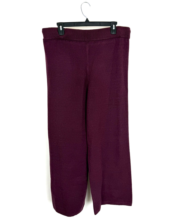 Dark Burgundy Knit Sweatpants - Size 16W/18W