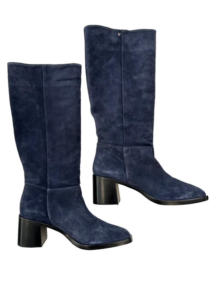 Navy Blue Suede Boots - Size 11