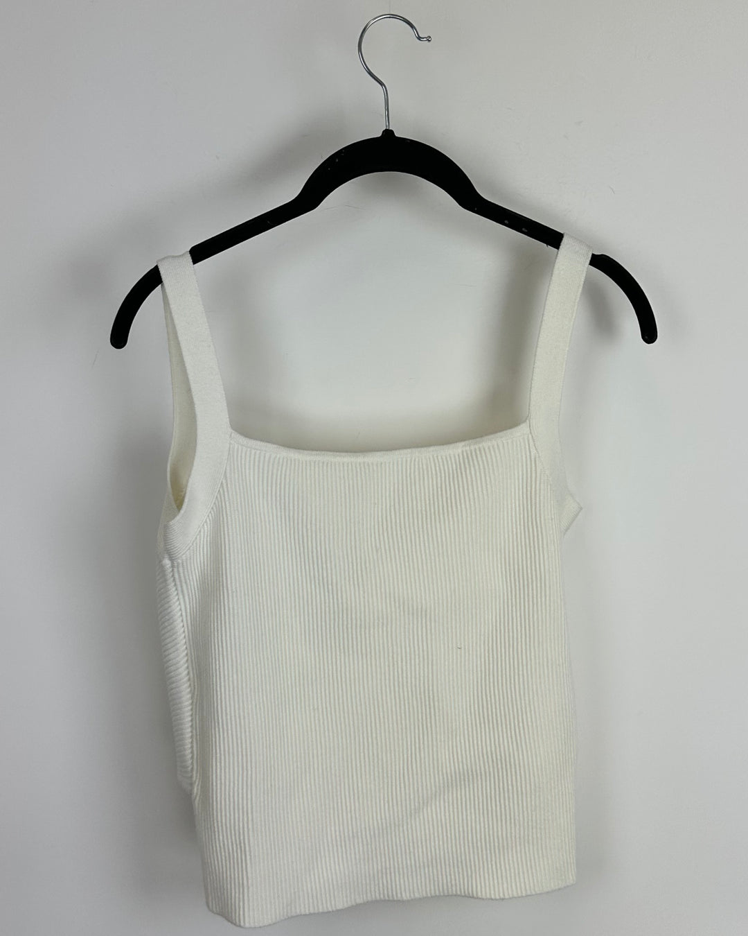 White Ribbed Tank- Size 4/6