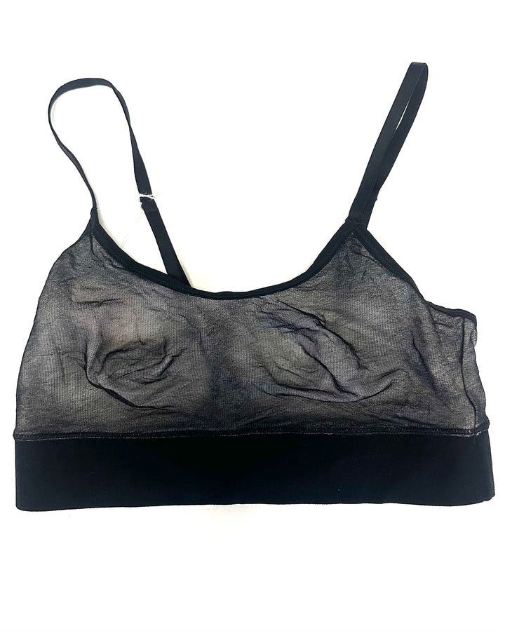 Onyx Black Mesh Bralette - Medium