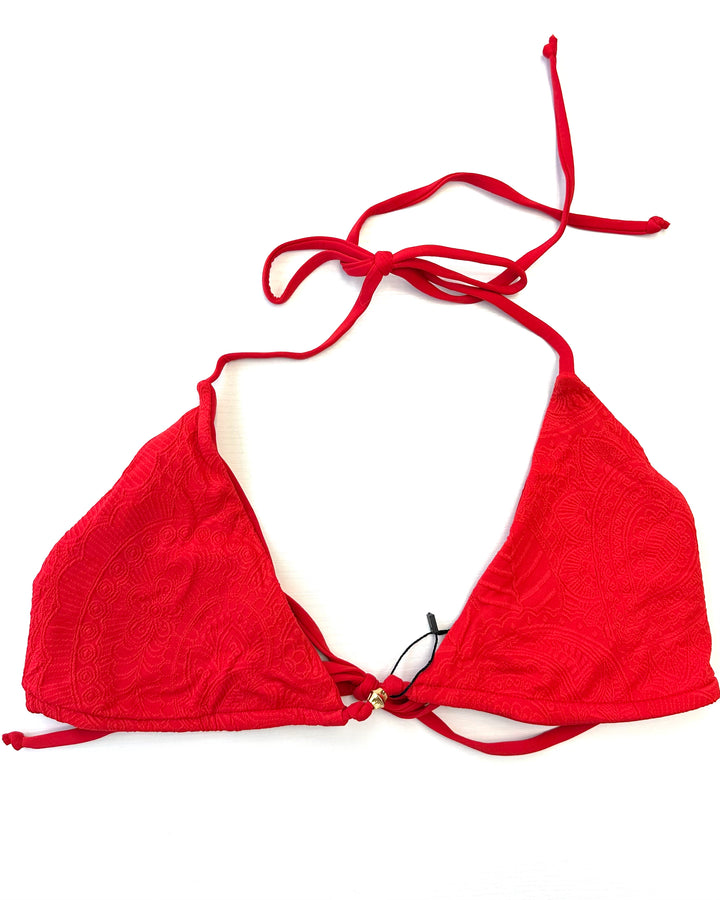 Red Embossed Triangle Bikini Top - Extra Large and Extra Extra Large