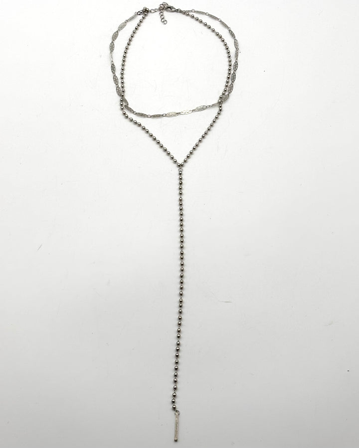 Silver Filigree and Ball Link Necklace