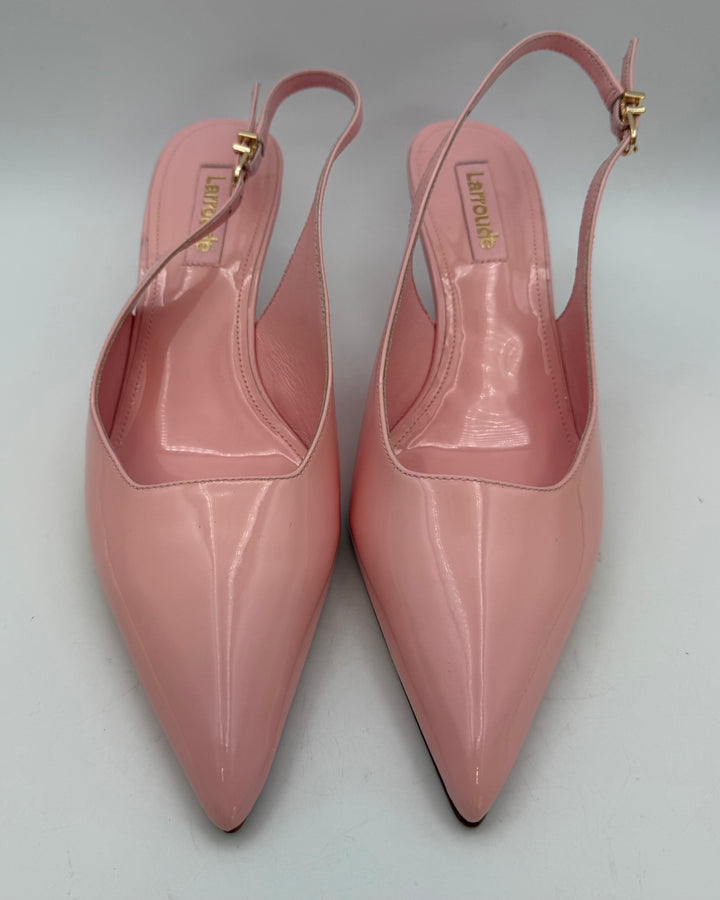 Baby Pink Patent Leather Wedge - Size 6.5