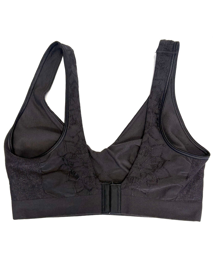 Black Deep V-neck Sports Bra - Small