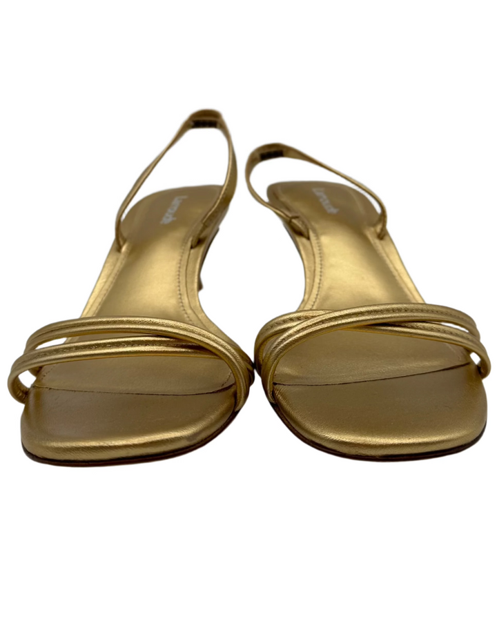 Gold Leather Kitten Heel - Size 11