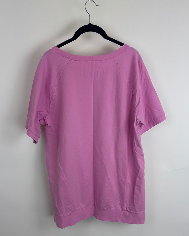 Fuchsia Crew Neck T-Shirt- Size 8/10