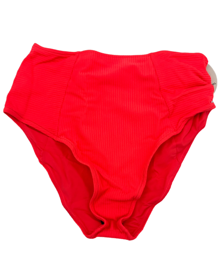Neon Coral High Waist Moderate Coverage Bikini Bottom -  XS, S, XXL, XXXL