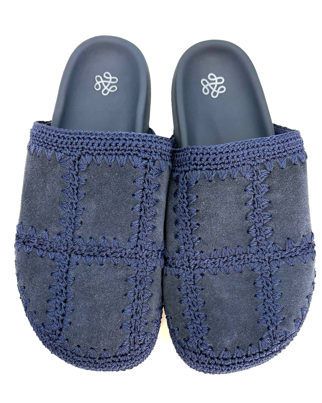 Navy Blue Embroidered Clog - Size 9