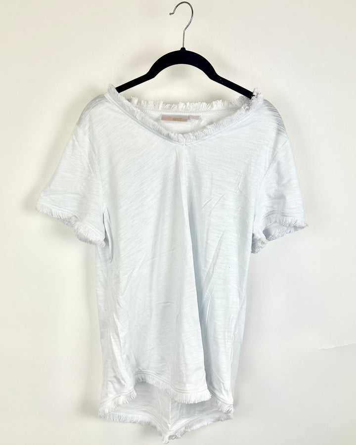Frayed Edge White Beach Tee- Size 6