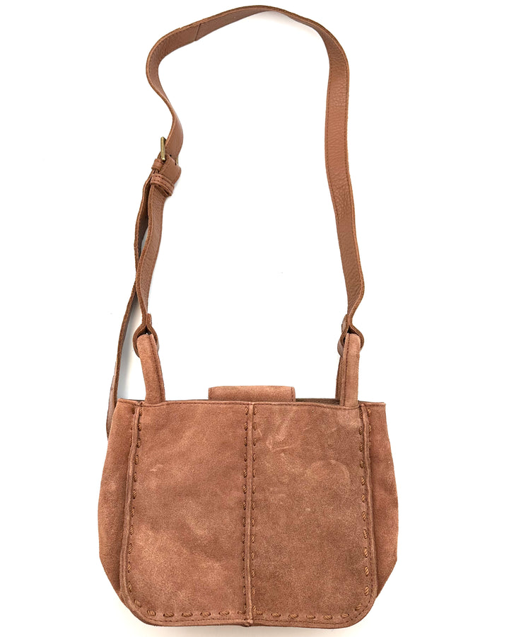 Brown Suede Mini Crossbody Bag