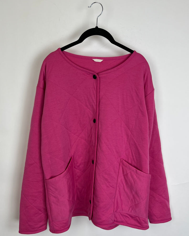 Pink Quilted Cardigan - Size 6/8