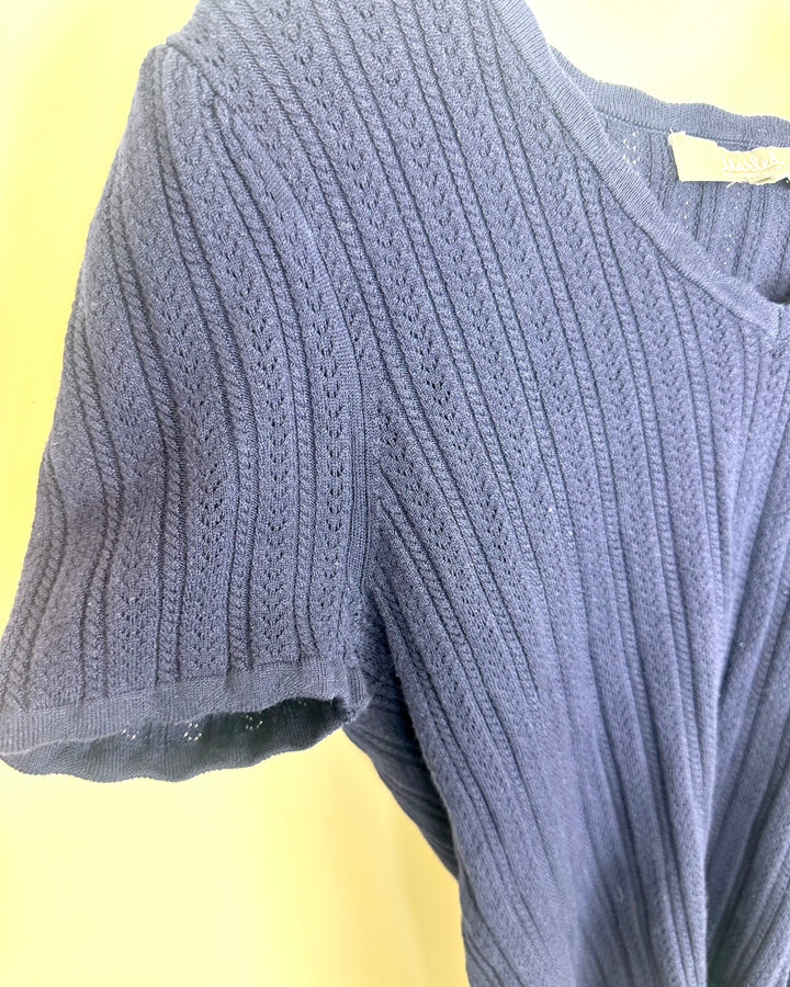 Navy Blue Knit Short Sleeve - Size 4/6
