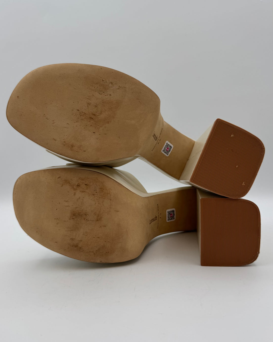 Cream Platform Mule - Size 9