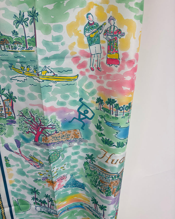 Tropical Golf Print Square Scarf - One Size FIts All