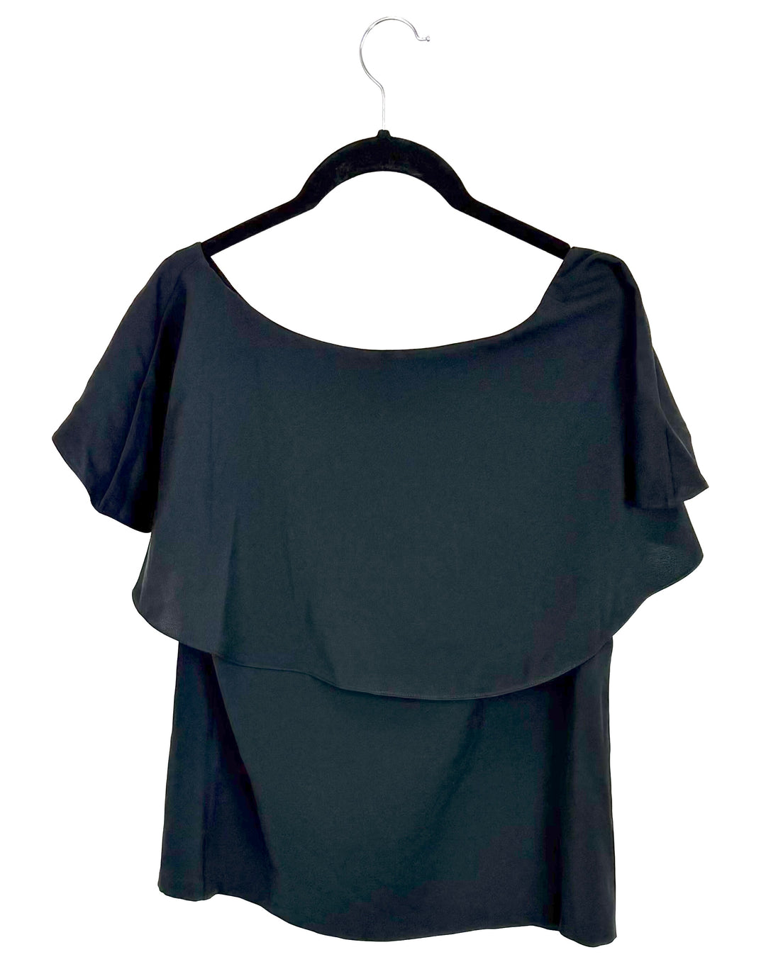 Ink Black Ruffle Top - Size 4/6