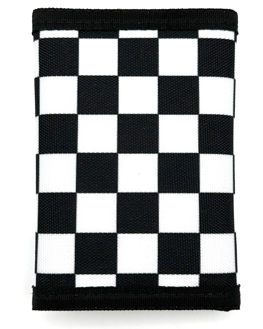 Black & White Checkered Velcro Wallet - One Size