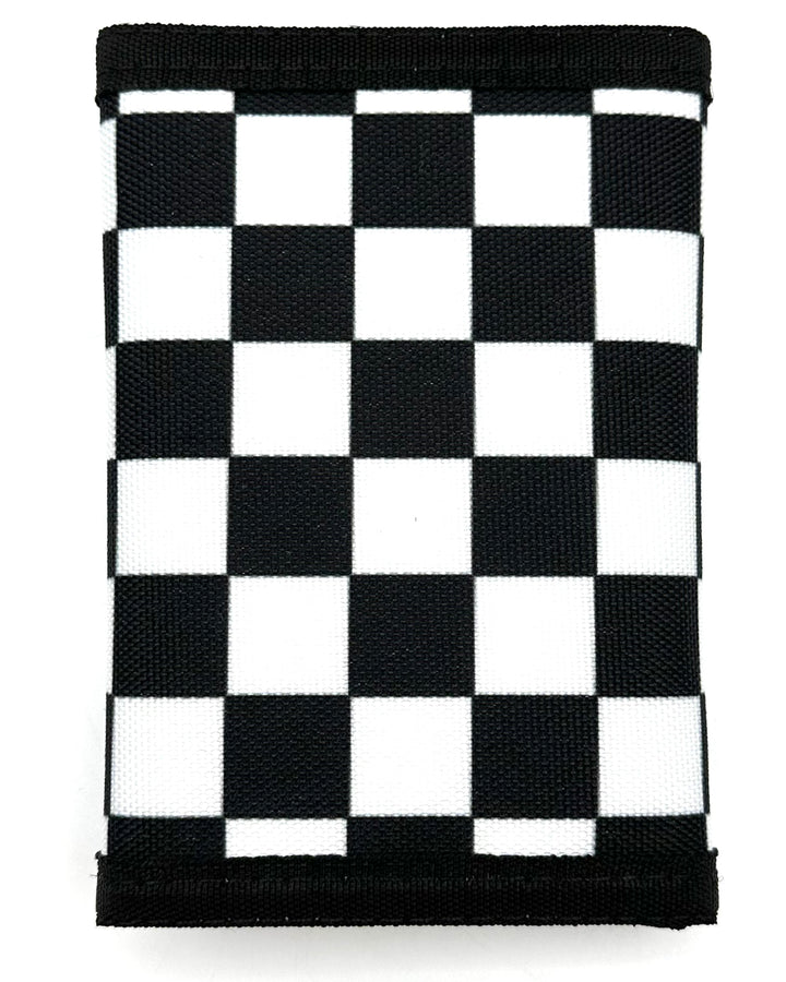 Black & White Checkered Velcro Wallet - One Size