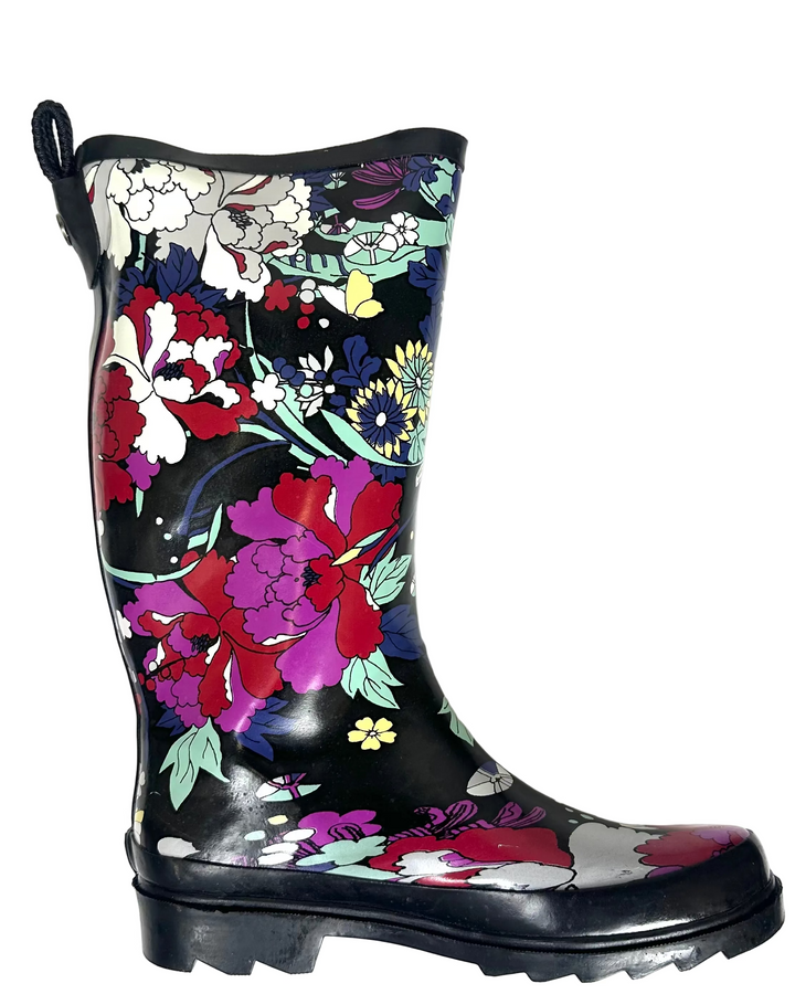 Tall Floral Rainboots - Size 8 and 9