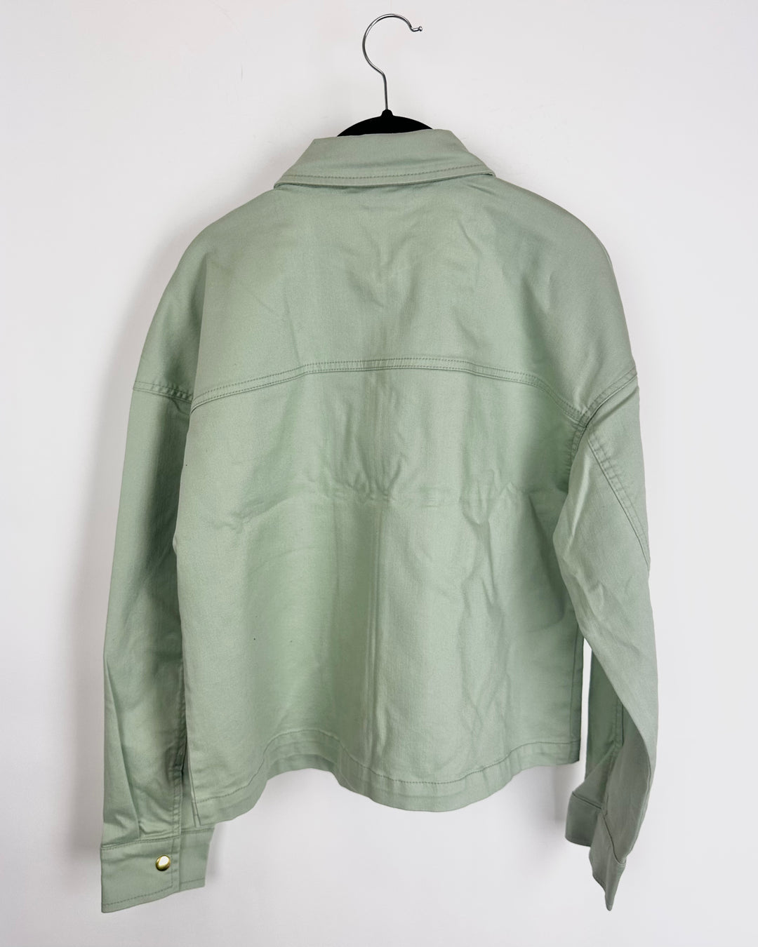 Pale Green Lightweight Denim Jacket - Size 6/8