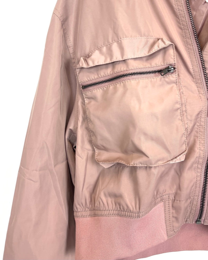 Blush Pink Parachute Zip-Up Jacket - Size 2/4