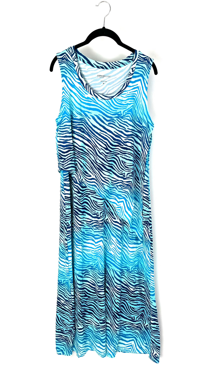 Blue Flowy Maxi Dress - Size 10/12