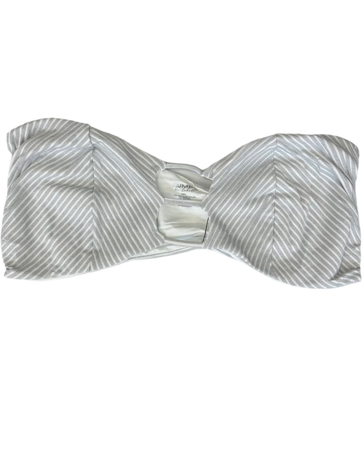 Metallic Silver Strapless Bandeau Bikini Top - Extra Extra Extra Large