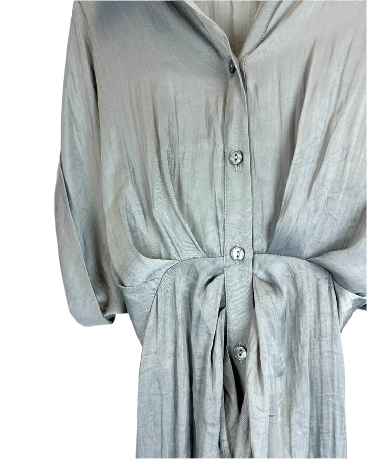Gray Button Down T-Shirt Dress - Size 4