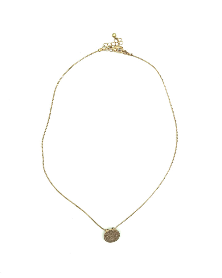 Gold Glitter Circle Pendant Necklace