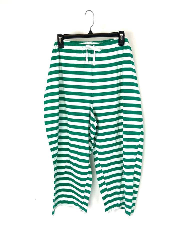 Green Striped Capri Pajama Pants - Size 18W