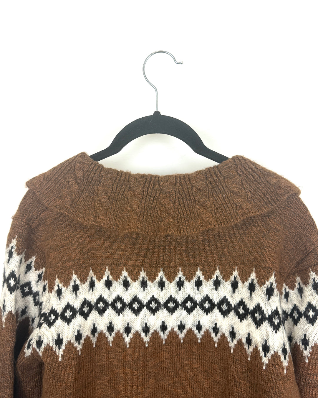 Abstract Brown Patterned Cardigan - Size 6/8