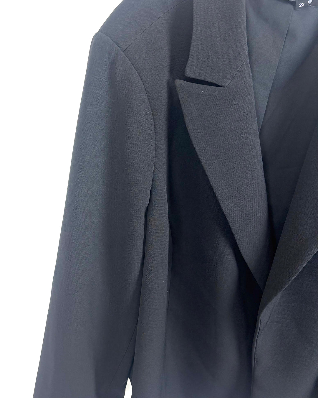 Black Cropped Non Button Blazer - Size 2X