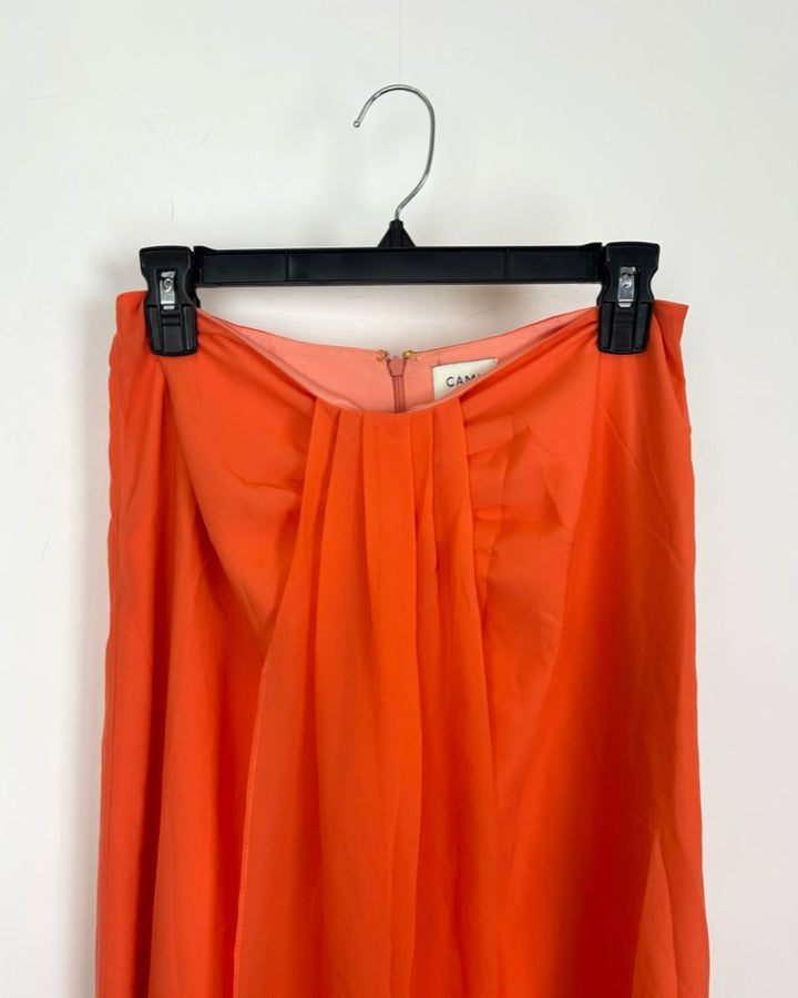 Orange Full Length Skirt - Size 4