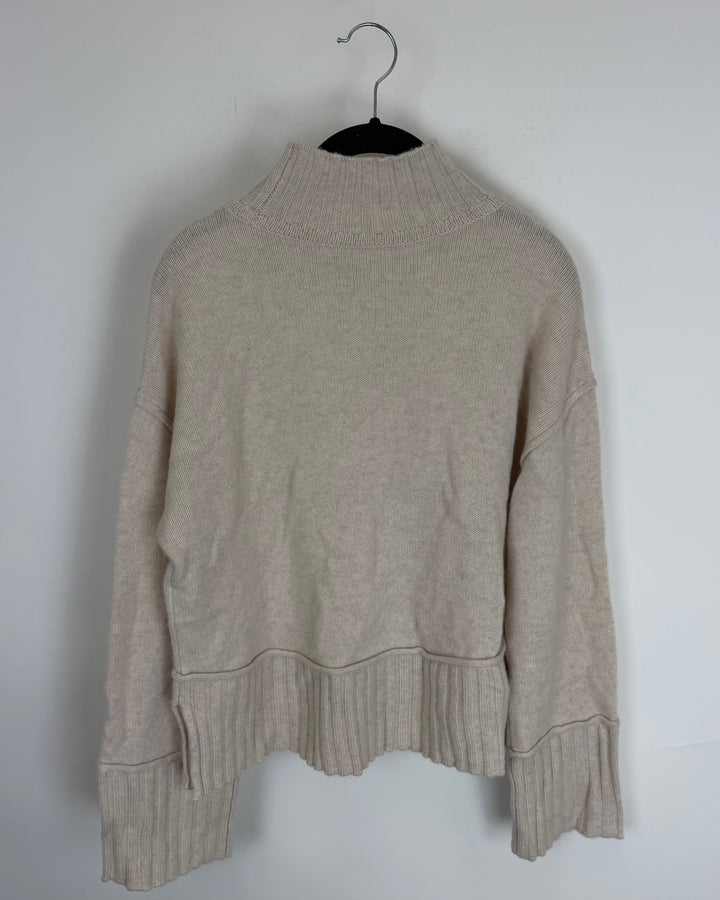 Cream Mock Neck Knit Sweater - Size 6/8