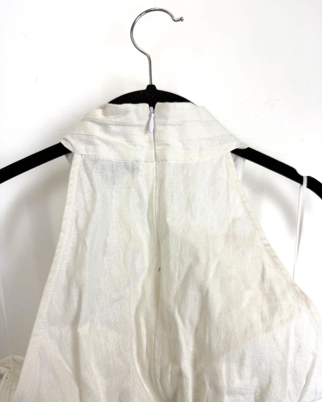 White Smocked Halter Mini Dress - Size 2/4