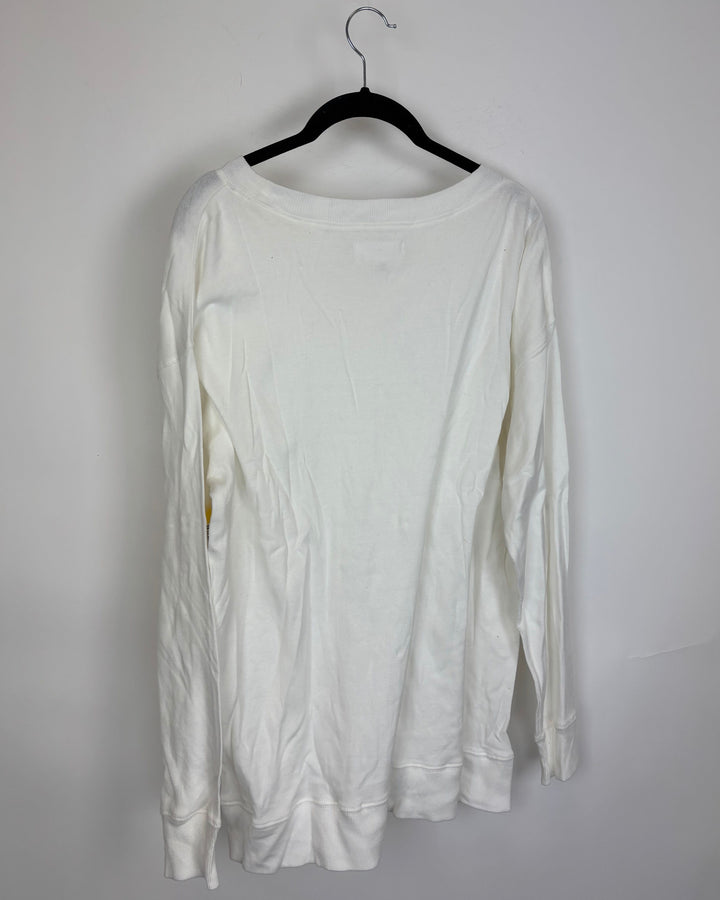 White Crew Neck Long Sleeve - Size 2/4