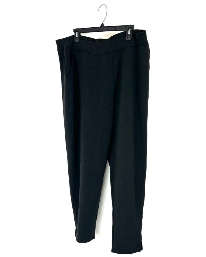 Black Fleece Loungewear Pants - 1X