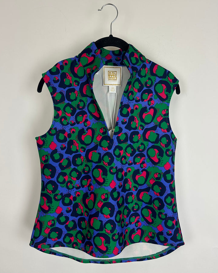 Green & Purple Cheetah Scuba Tank Top - Extra Small