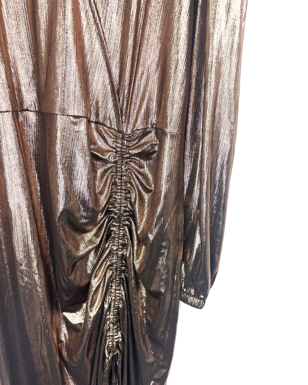 Metallic Ruched Dress - Size 2X