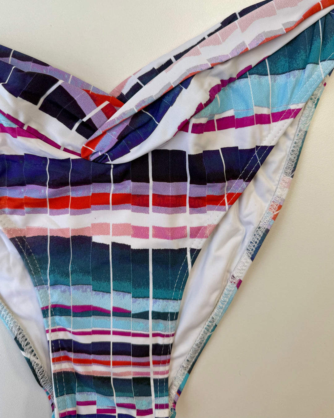 Watercolor Blue V-Cut Cheeky Bikini Bottoms - S & L