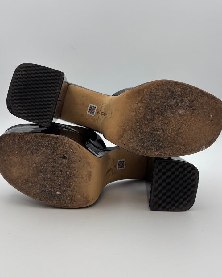 Larroude Black Platform Mule - Size 8