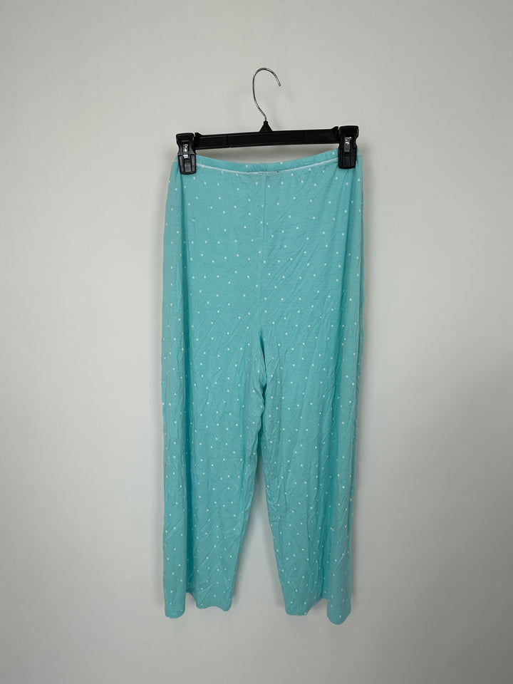 Teal and Polka Dot Cropped Pajama Pants- Size 1X