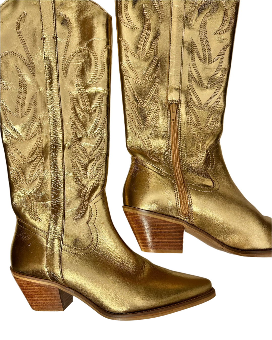 Coconuts by Matisse Gold Cowboy Boots - Size 7.5