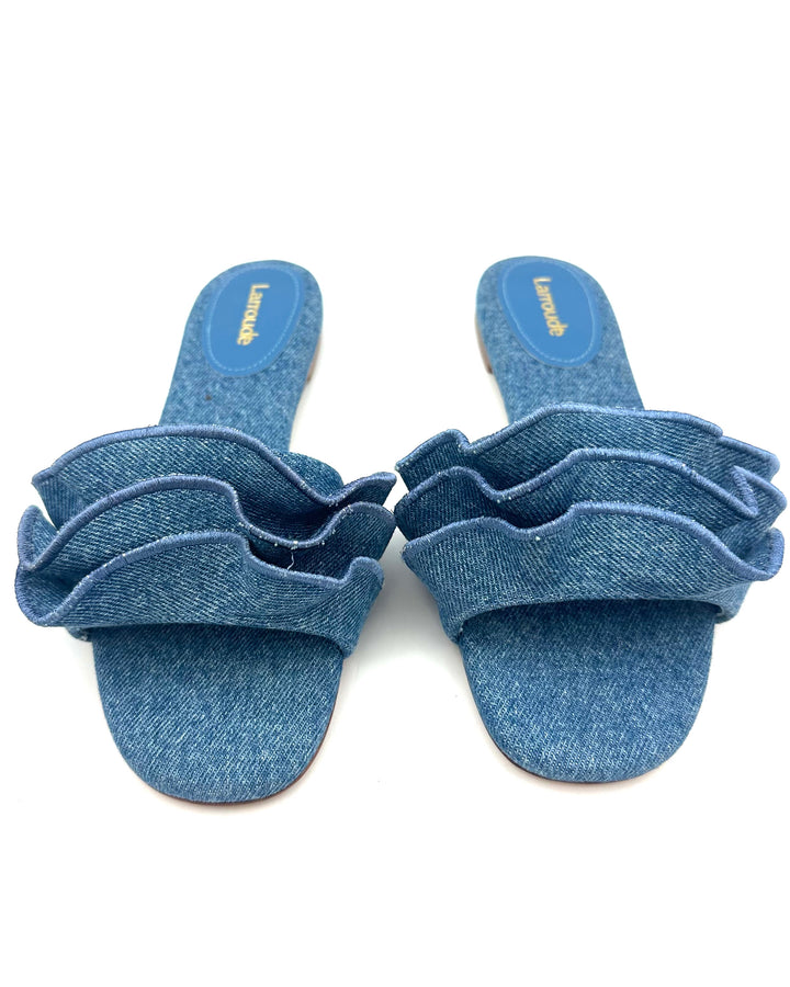Blue Ruffle Sandal - Size 6.5